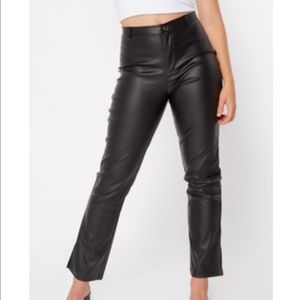 Rue21 | black faux leather slit pants